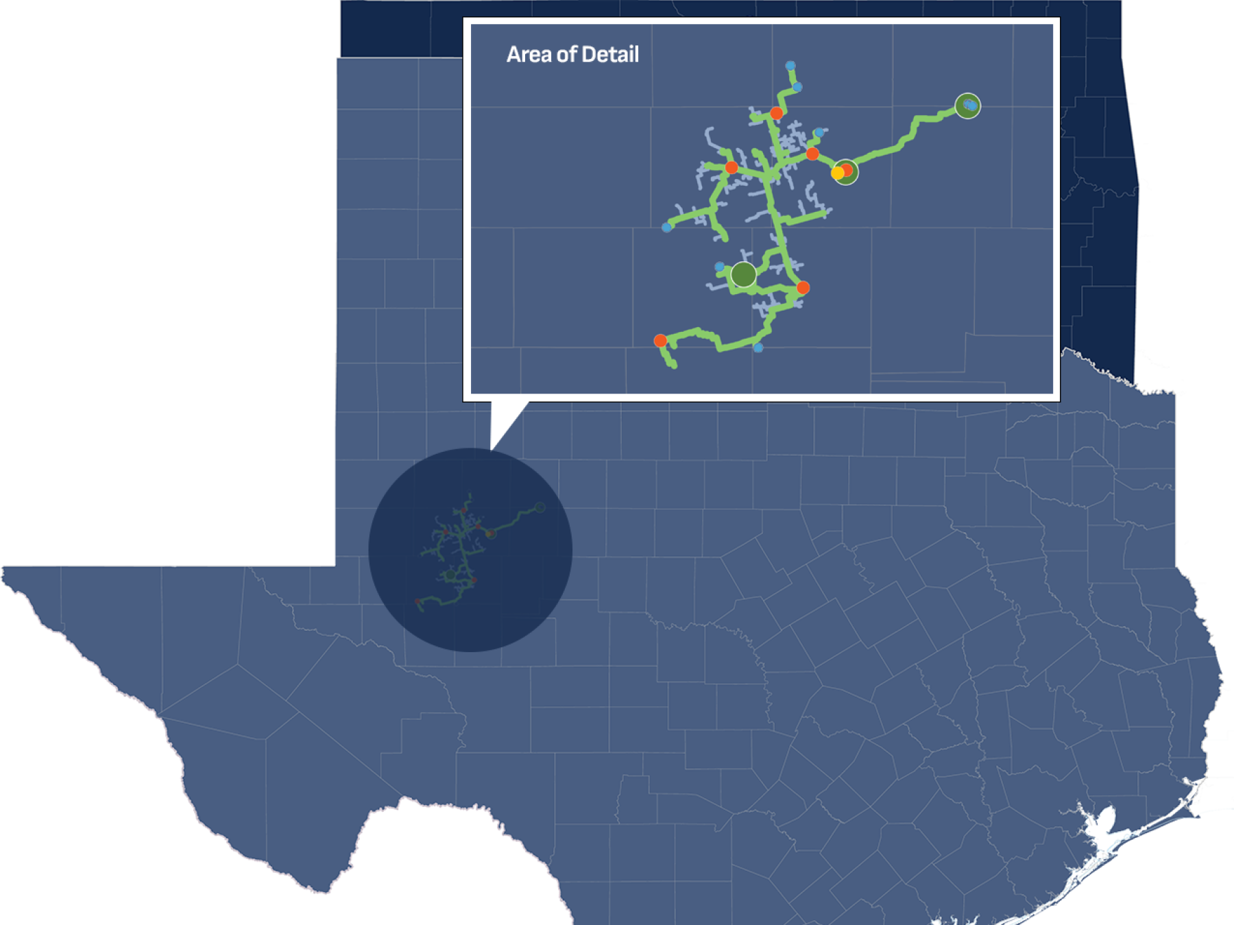 Map of prior Navigator operations